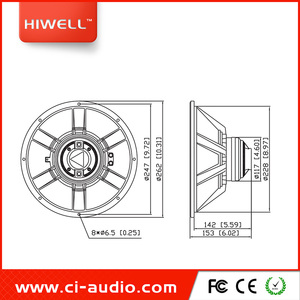 8 ohms <span class=keywords><strong>250W</strong></span> <span class=keywords><strong>RMS</strong></span> 10 pouces haut-parleur coaxial 10fw187a - Product Image 4