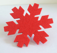 Moderne minimalistische housewarming gift rode vlakte 100% merino wol acryl vilt snowflake custom onderzetters voor drink placemats