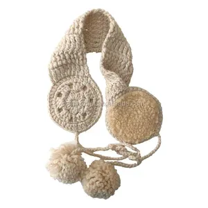 Couvre-oreilles tricotés pour femmes, chaud, couleur personnalisée, mignon, pour l'hiver,