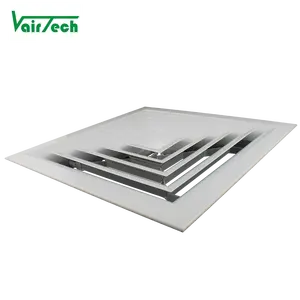 High Quality Aluminum Air Conditioning Square Curve 4-way Diffuser Square Air Diffuser