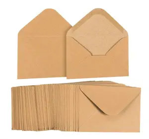 Atacado personalizado 4X6 cartões 100 pacote V aba A6 envelopes de papel marrom kraft