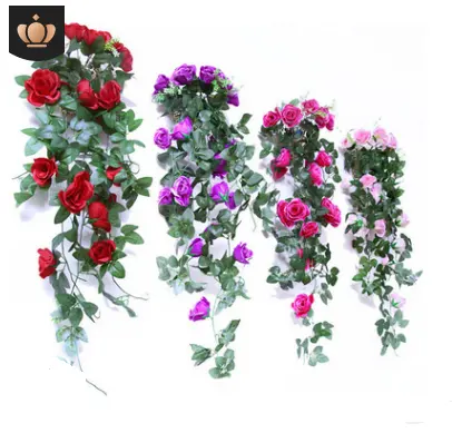 Artificial flower rose wall hanging flower rattan living room balcony home decoration flower