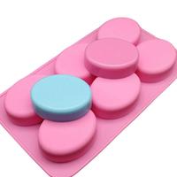 Moules à savon en Silicone de forme ovale, 6 cavités, pour la fabrication, de savon, fait main, à gâteaux, à gelée, vente en gros, g
