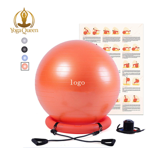 Boule de yoga multifonctions avec Base de stabilisateur, Set avec poignées + pompe à balle d'entraînement, corde à sauter, bandes de Pilates - Product Image 3