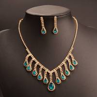 Bijoux de mariée coréens en strass, ensemble simple deux pièces, collier boucles d'oreilles, accessoires assortis pour robe de mariée, nouveau,