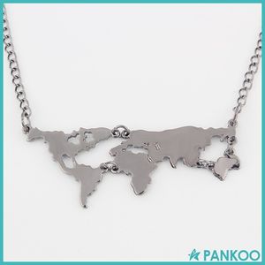 Collana pendente personalizzata in acciaio inossidabile la tua mappa del mondo all'ingrosso - Product Image 6