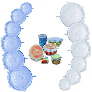 6 Pack of Food Grade Reusable Silicone Stretch Lids