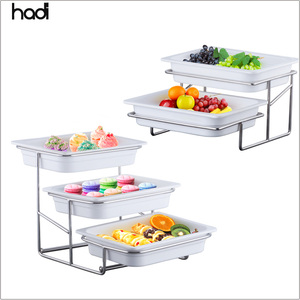 Hotel und restaurant liefert großhandel catering display melamin 3 tier party essen display stand