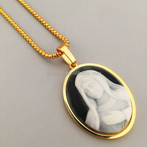 Gioielli religiosi all'ingrosso oro nostra signora di Guadalupe vergine maria collana di ciondoli <span class=keywords><strong>epossidici</strong></span> - Product Image 3