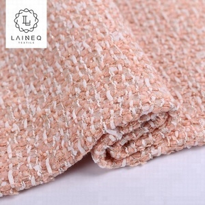Tissu de manteau en tweed bouclé rose de style français, toucher <span class=keywords><strong>laine</strong></span>, tissé - Product Image 2