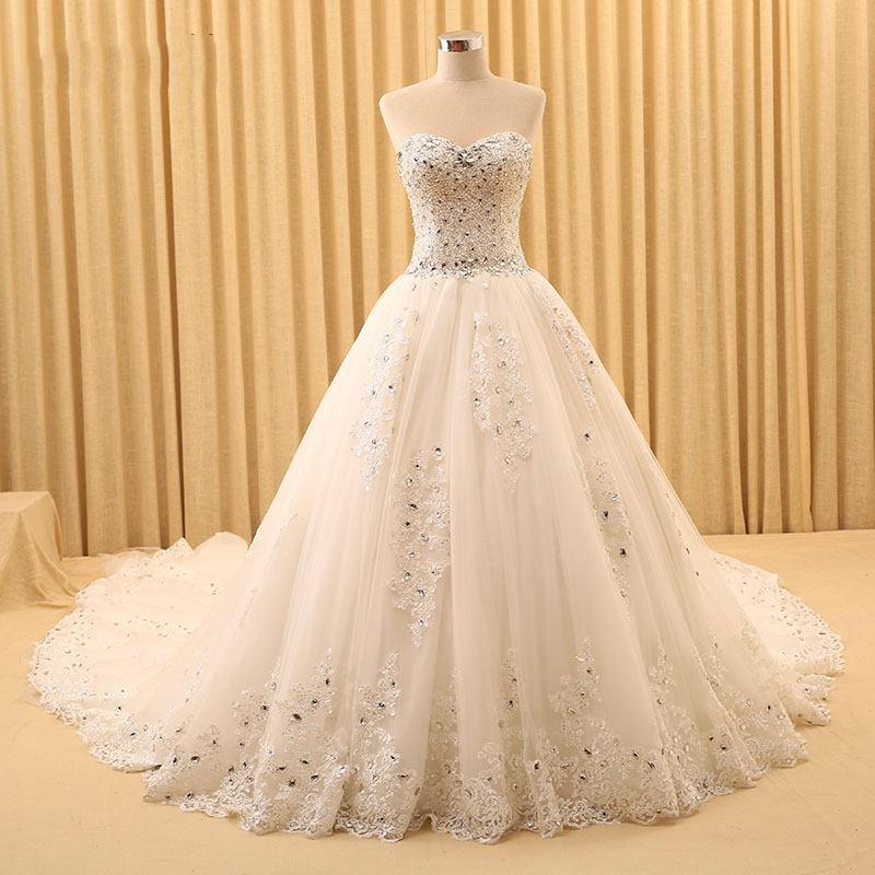 fitted lace wedding dress Satin Fit&Flare Wedding Dress with Elegant Neckline – loveangeldress main image 0