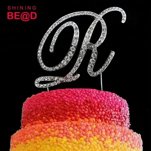 Wedding Cake Monogram Standing Metal Letters with Rhinestones