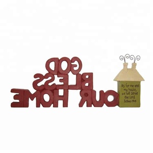 Résine artisanat 3D <span class=keywords><strong>maison</strong></span> statue mots "DIEU BÉNISSE NOTRE <span class=keywords><strong>MAISON</strong></span>" <span class=keywords><strong>maison</strong></span> décoration pour souvenir - Product Image 2