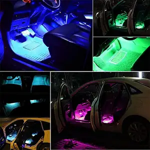 HTAUTO Universal 12V Car Internal Ambient Light Strip System/ Automotive LED Atmosphere Vehicle Foot Light