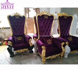 Fauteuil de pédicure en velours violet élégant pour salon de beauté avec logo - Product Image 5