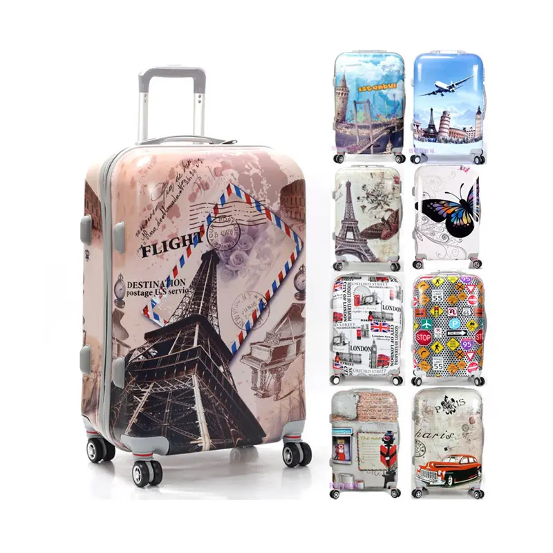 Unico lato duro ABS PC sacchetto dei bagagli del carrello dei bagagli di viaggio grandi lotti set di valigie