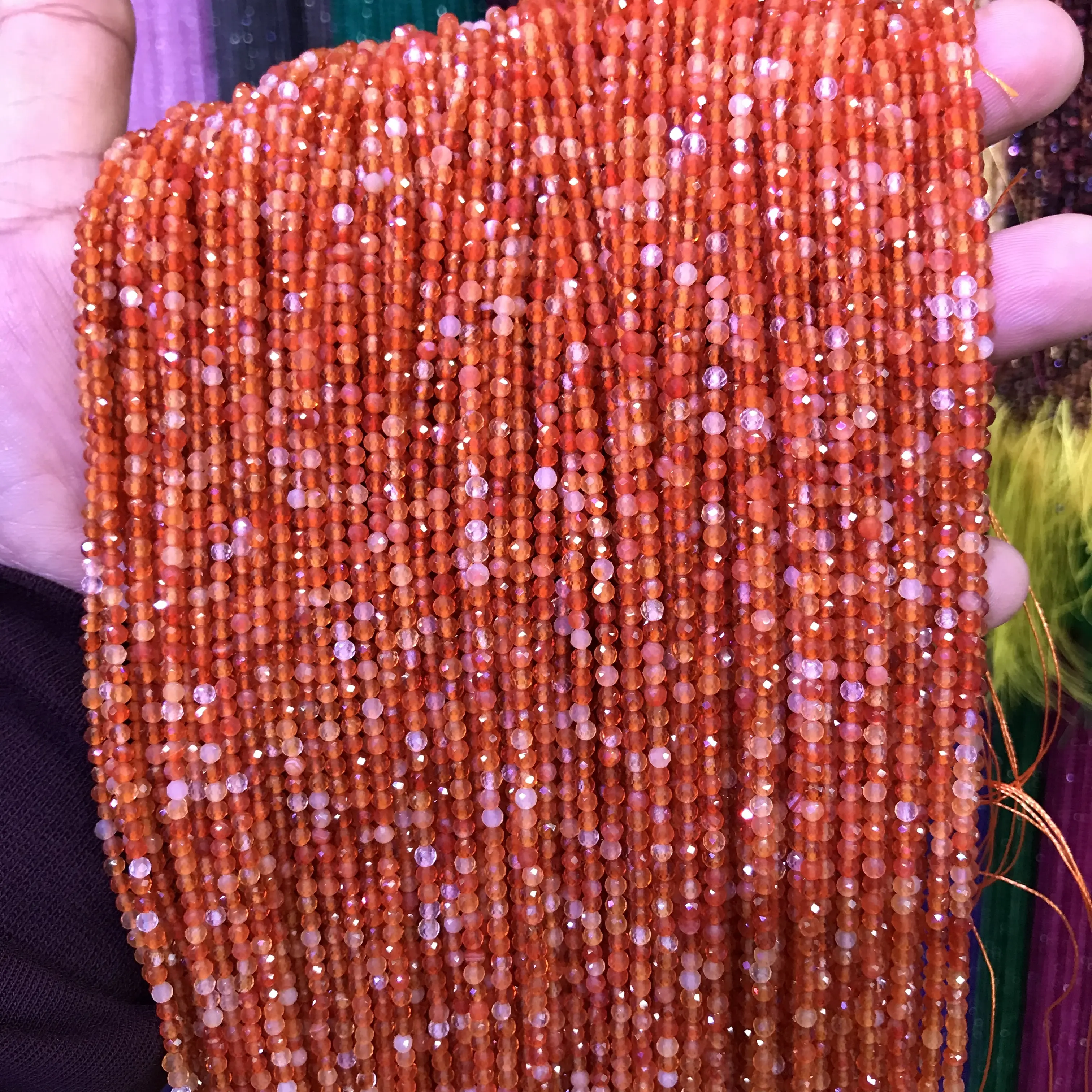 round faceted carnelian beads natural gemstone loose beads