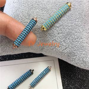 Connettore a Barra Curva con Micro Pavé <span class=keywords><strong>CZ</strong></span> per Bracciali, Connettore a Tubo Rotondo/Connettore a Maglia - Product Image 4