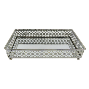 Vanità profumo <span class=keywords><strong>vassoio</strong></span> Quadrato comò <span class=keywords><strong>vassoio</strong></span> D'<span class=keywords><strong>argento</strong></span> <span class=keywords><strong>vassoio</strong></span> <span class=keywords><strong>specchio</strong></span> - Product Image 1