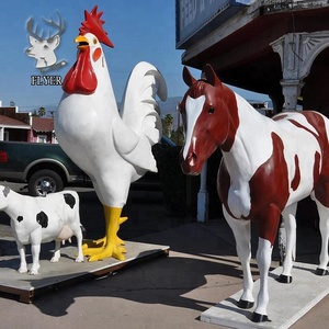 Decoración de Granja, Estatua de Gallo Grande de Fibra de Vidrio <span class=keywords><strong>en</strong></span> Venta - Product Image 3