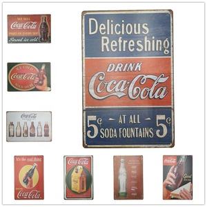 Affiche en métal de Cola Vintage, signe en métal d'art mural rétro, <span class=keywords><strong>Plaque</strong></span> en métal décorative, signe en étain de grotte d'homme, vente en gros - Product Image 4
