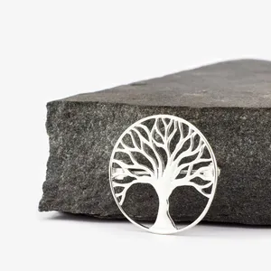 Nouveau Populaire Arbre De Vie Bijoux Broche En Acier Inoxydable Arbre Généalogique Vie Broche Breloque Arbre De Vie Broche Pour Les Hommes femmes