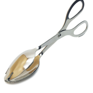 <strong>Kitchen</strong> <strong>Accessories</strong> <strong>Gold</strong> Color Bread Scissors Food Tongs Stainless Steel Metal BBQ Food Tongs - Product Image 1