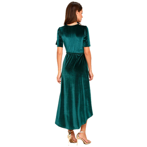 Abiti autunnali da donna <span class=keywords><strong>abito</strong></span> longuette avvolgente verde acqua verde acqua elegante <span class=keywords><strong>abito</strong></span> elegante in <span class=keywords><strong>velluto</strong></span> a maniche corte - Product Image 3