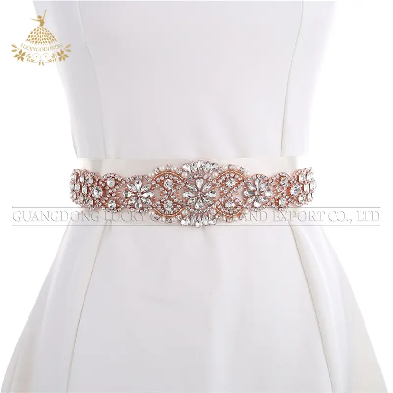 Dance costumes sash light blue delicate jewel wedding sequin bridal belt