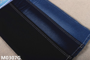 Bàn tay mềm mại cảm thấy terry denim mật độ lớn bông polyester spandex giả knit jeans vải - Product Image 2