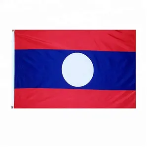 Custom polyester digital sublimation 3x5ft laos lao flags