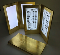 Couverture de menu LED éclairée en cuir de serpent doré personnalisée M5511