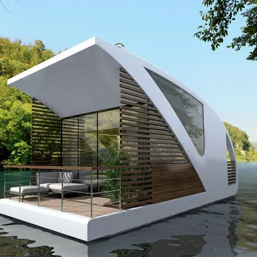 Modern Floating Hotel Houseboat Container House Manufacturer Steel Tiny House Aluminum Prefab House On The Water Mobile Home
