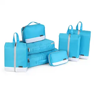 防水包装立方体压缩多功能行李方形储物袋旅行组织者 7 件套