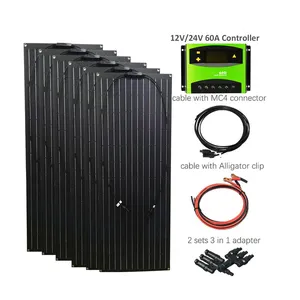 Flexibles Solar panel 600w balkon kraftwerk Solarpanels ystem Für RV Boat Marine 12V Solar Power Kit