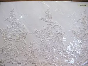 Saree border lace trm/Voile tipo de tela y blanco, Color melocotón encaje george/encaje festoneado blanco trimming