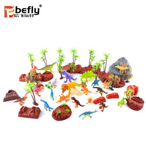 Ensemble de jeux en plastique pour enfants, jouet miniature, parc de dinosaure avec roche et arbre, bricolage, diy - Product Image 3