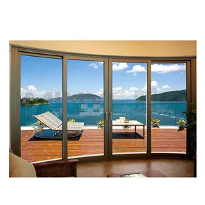 Soundproof double glass aluminium sliding door pictures , aluminum sliding door for living room , glass sliding door price