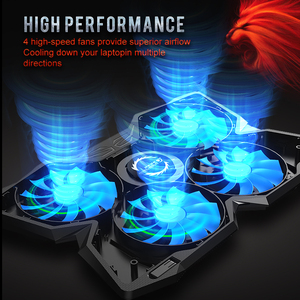 Kipas pendingin lampu Led <span class=keywords><strong>4</strong></span> inci, aksesori game <span class=keywords><strong>Notebook</strong></span> bantalan pendingin Laptop game 17.3 inci - Product Image 6