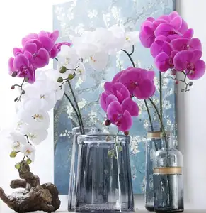 FC4009 Seven heads wholesale latex artificial orchids flower for home decor