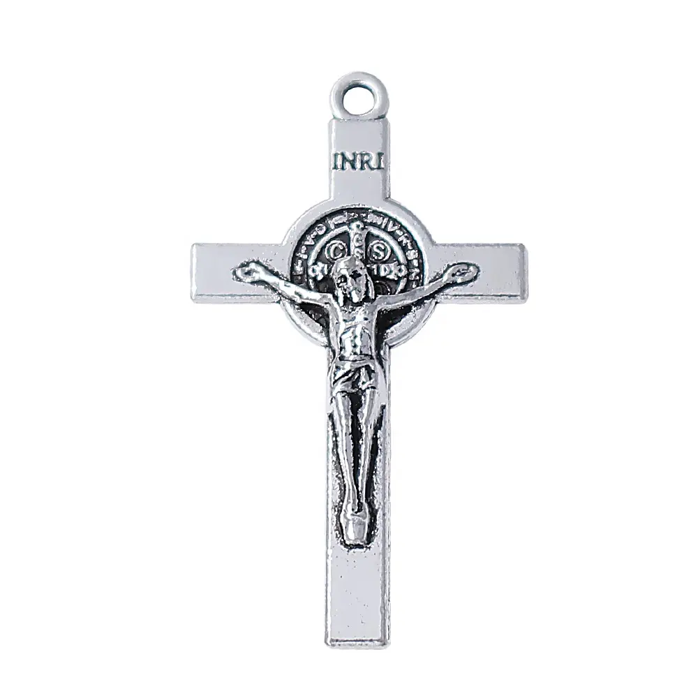 Alloy Religious Theme Jesus Charms Cross Pendant
