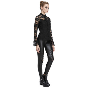 SD Women's Vintage Gothic Long Sleeve Stand Collar Lace <strong>Patchwork</strong> <strong>Shirt</strong> Tops SL000052 - Product Image 3