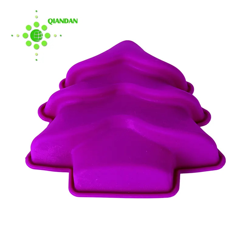 Púrpura árbol de Navidad forma de molde para pastel de silicona cake pop moldes