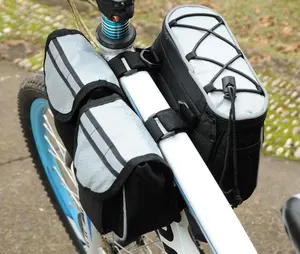 Bicicleta Multi-función de tubo superior Pannier bolsa con cubierta impermeable