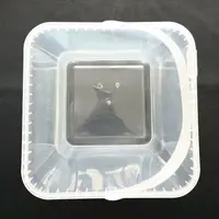 Seau en plastique carré Transparent de 4l, cuve d'emballage en plastique avec couvercle, bac à glace pour petits jouets, baignoire d'emballage, 1 tonne