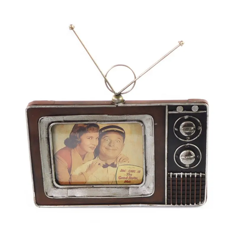 Creativo metallo artigianato antico arredamento cornice Vintage per gli amanti foto TV forma cornice per regalo di compleanno Desktop