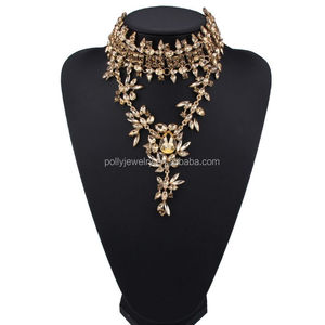 2023 Hot Sell Women's Big Statement Full <strong>Crystal</strong> <strong>Choker</strong> Chunky <strong>Necklace</strong> for Party - Product Image 1