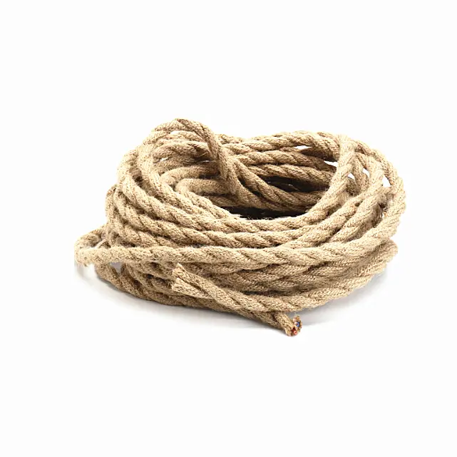 2 × 0.75ミリメートルHemp Rope Wire Retro DIY Braided Fabric Electrical Wires Cable For DIY Pendantライト