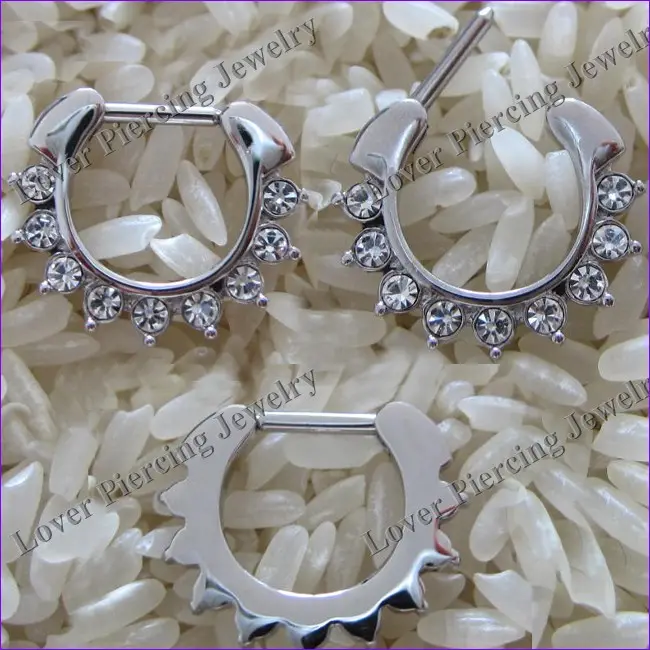 [SJ-540] High Polished Steel Nose Piercing Segment Ring Septum Clicker Jewelry