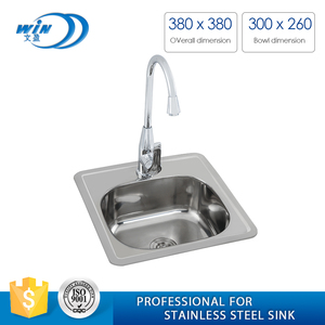 Petite taille 15x15 Mini évier de cuisine simple en acier inoxydable évier de cuisine à bol unique contemporain en acier inoxydable avec plateau 5 ans - Product Image 2